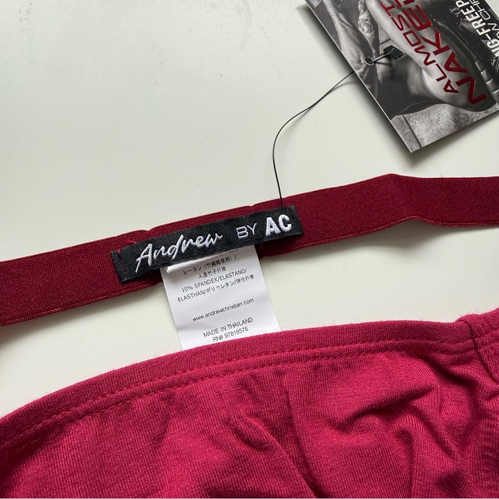 Andrew Christian XL jock maroon red sexy gay queer XLarge XL 35 36 37 38 NWT NEW - Picture 10 of 15